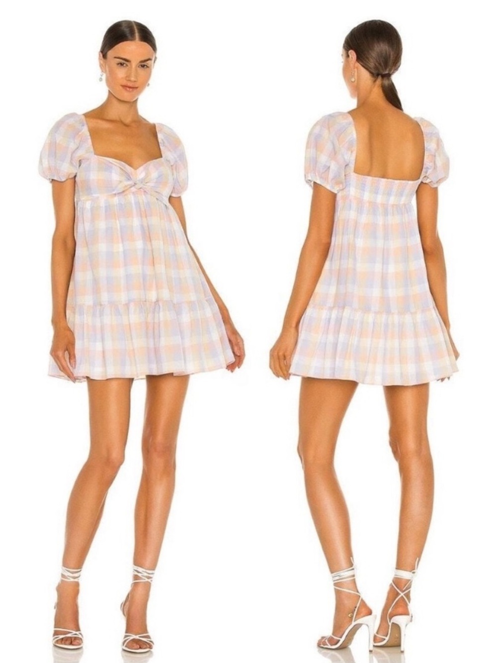 Amanda Uprichard | Goldie Pastel Gingham Mini Dress